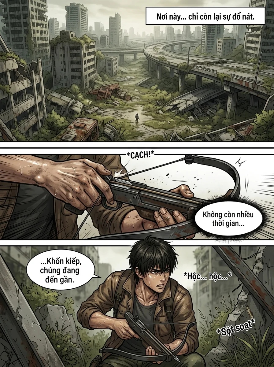 Danh Sách Đường Cái Cầu Sinh: Ta Tại Tận Thế Thăng Cấp Vật Tư Chapter 1 Page 1 - AI Generated Manga