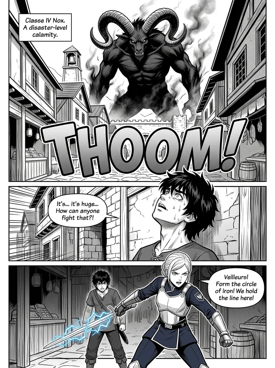 NOCTIS — Les Héritiers de l'Ombre Chapter 1 Page 22 - AI Generated Manga