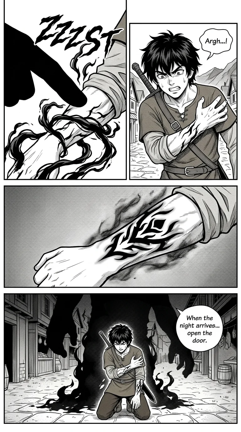 NOCTIS — Les Héritiers de l'Ombre Chapter 1 Page 5 - AI Generated Manga
