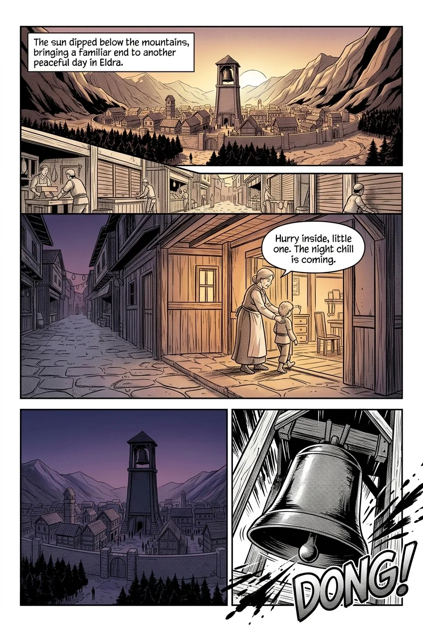 NOCTIS — Les Héritiers de l'Ombre Chapter 1 Page 8 - AI Generated Manga