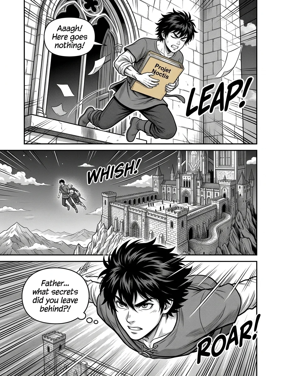 NOCTIS — Les Héritiers de l'Ombre Chapter 3 Page 12 - AI Generated Manga