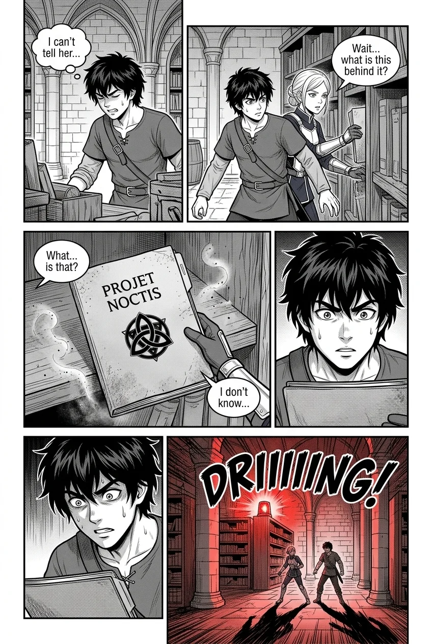 NOCTIS — Les Héritiers de l'Ombre Chapter 3 Page 9 - AI Generated Manga