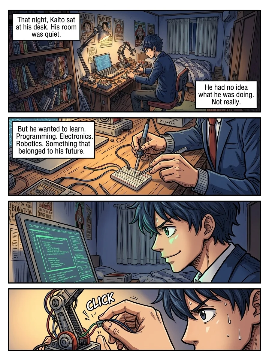 KIZUNA: THE BOY WHO BUILT TOMORROW Chapter 1 Page 14 - AI Generated Manga