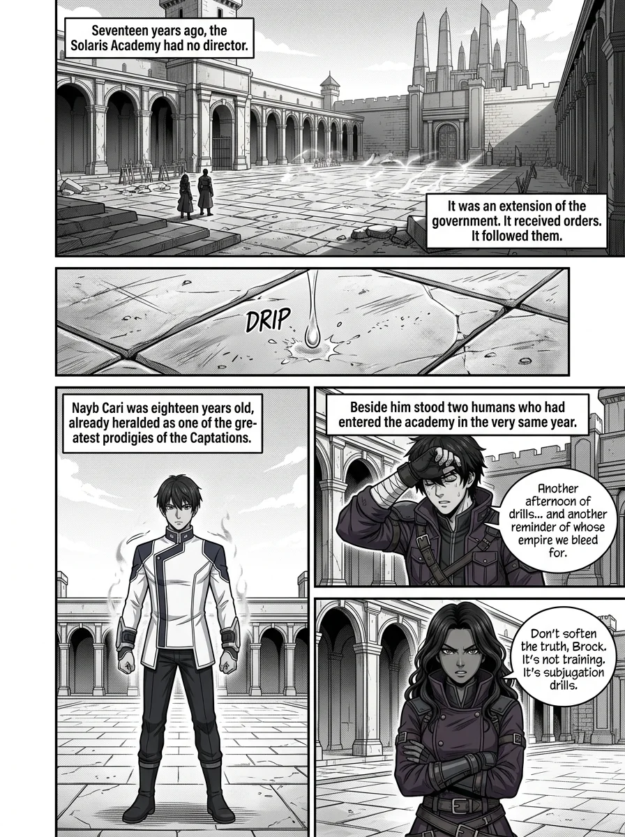 Aethelos Pain and Blood Chapter 1 Page 1 - AI Generated Manga
