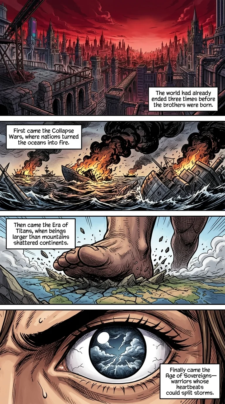 The City Beneath the Red Sky Chapter 1 Page 1 - AI Generated Manga