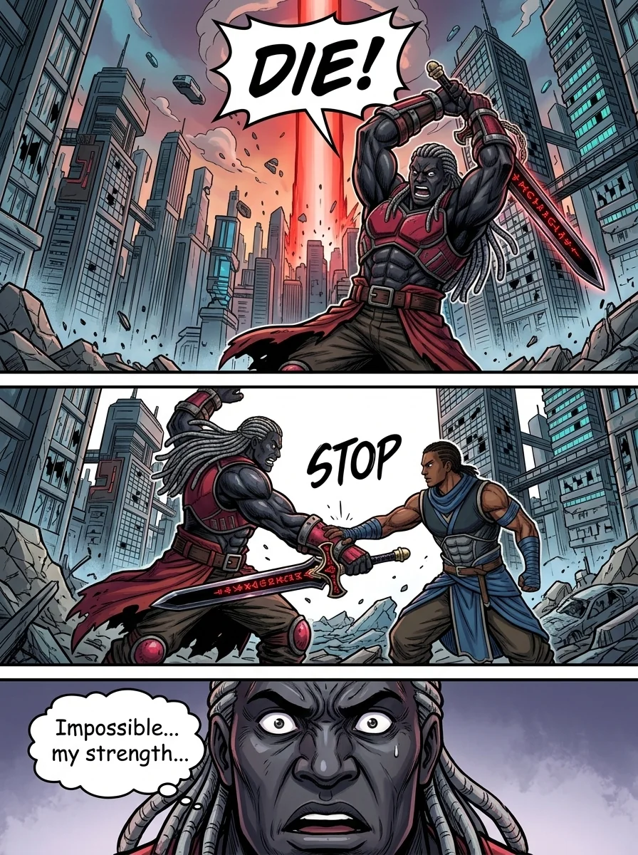 The City Beneath the Red Sky Chapter 2 Page 35 - AI Generated Manga